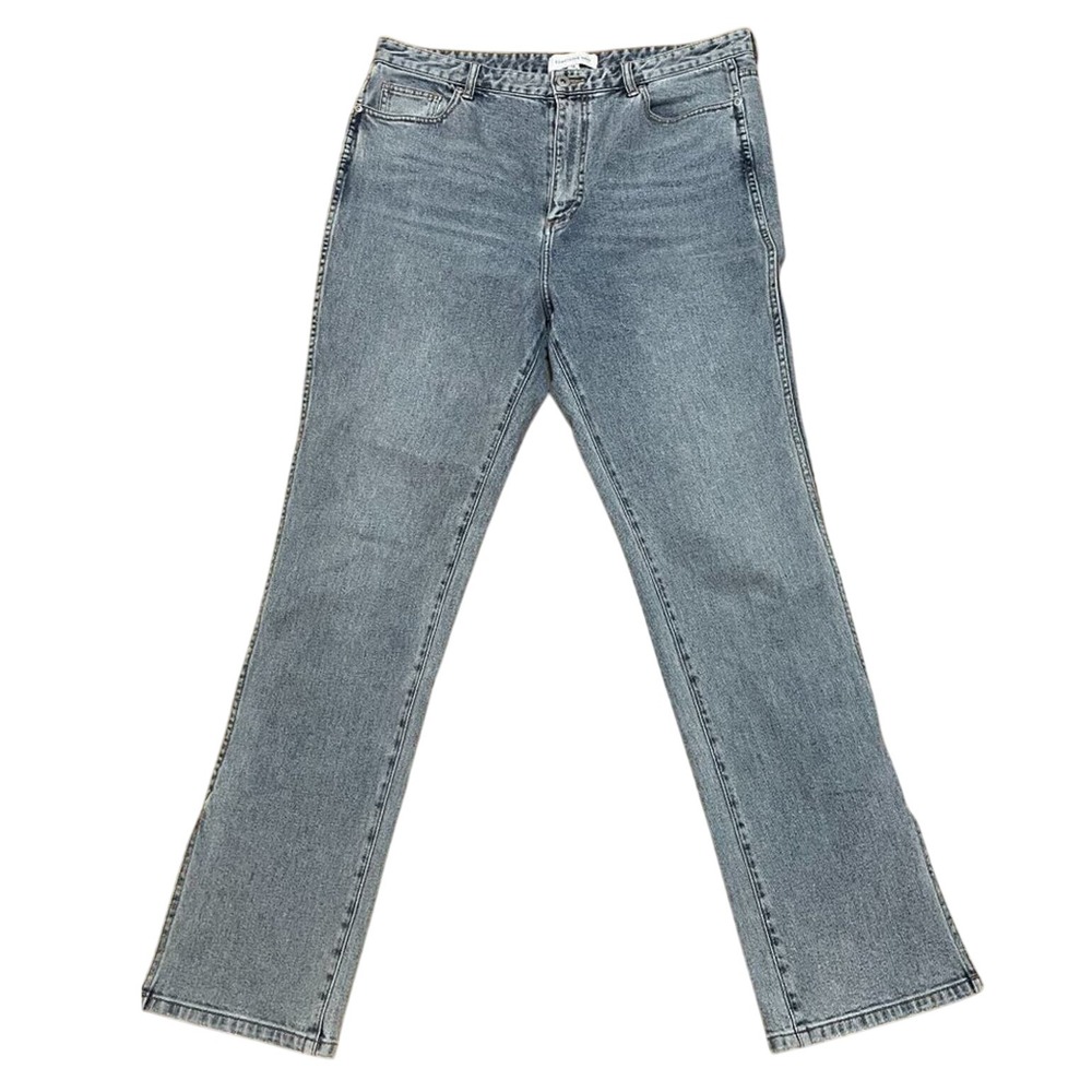 Something Navy Women's 16 Light Wash‎ Straight Leg Side Slit Jeans Blue Classic